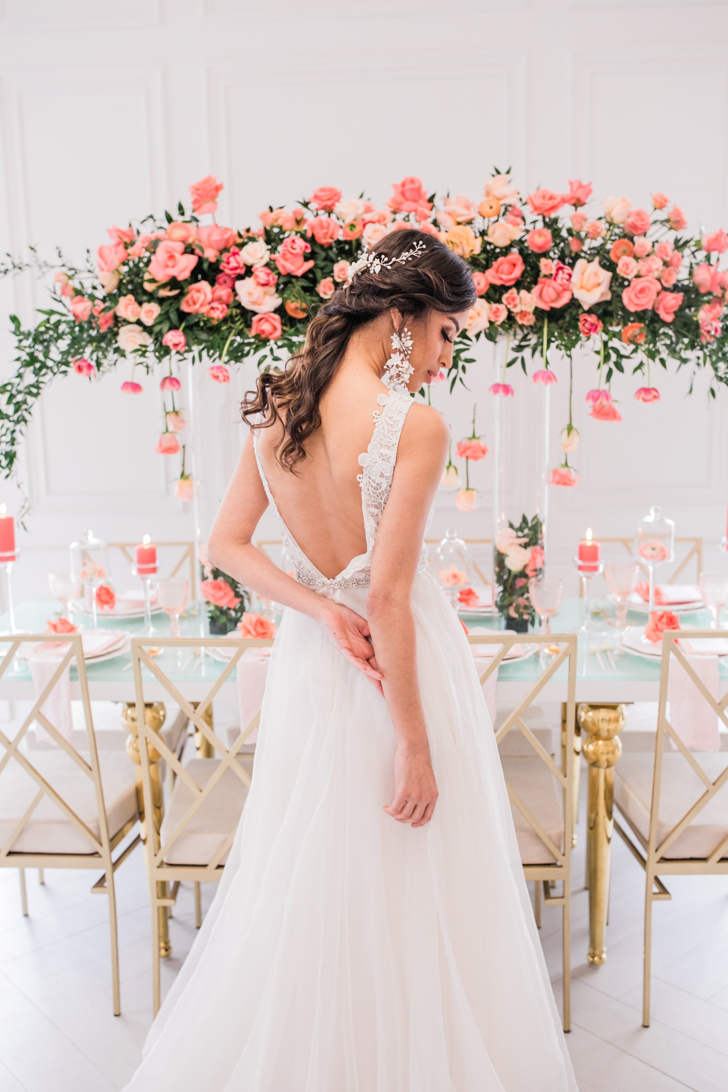 KELLY Flower Pearl Wedding Hair Vine