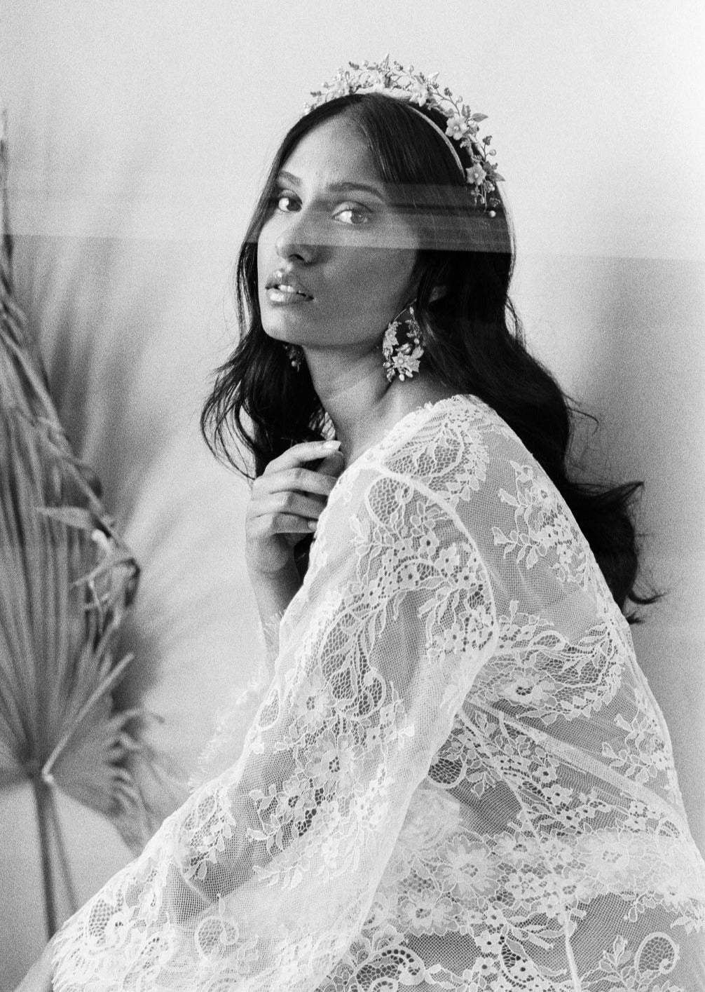 medium sized bridal hoop earrings for lace wedding dresses