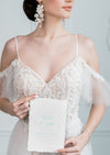romantic large flower earrings for brides in toronto