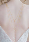 rose gold and ivory pearl bridal backdrop jewelry for open back wedding dress