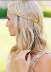 silver crystal and pearl celestial inspired  wedding hair pins for brides. handmade in toronto canada by blair nadeau