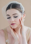modern black  vintage birdcage veil with pearl headband - made in toronto ontario canada - blair nadeau bridal adornments - whitney heard photography