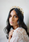 scalloped hairband with flowers for brides
