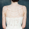 rhinestone and crystal chain shoulder necklace with draped sleeves, front and back. available in silver, gold and rose gold finishes - handmade in toronto ontario canada by blair nadeau bridal adonrments