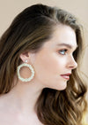Gold oversized ivory pearl earrings with studs - blair nadeau bridal adornments - whitney heard photography