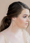rose gold modern minimalist hoop earrings with ivory pearl drop for brides in canada