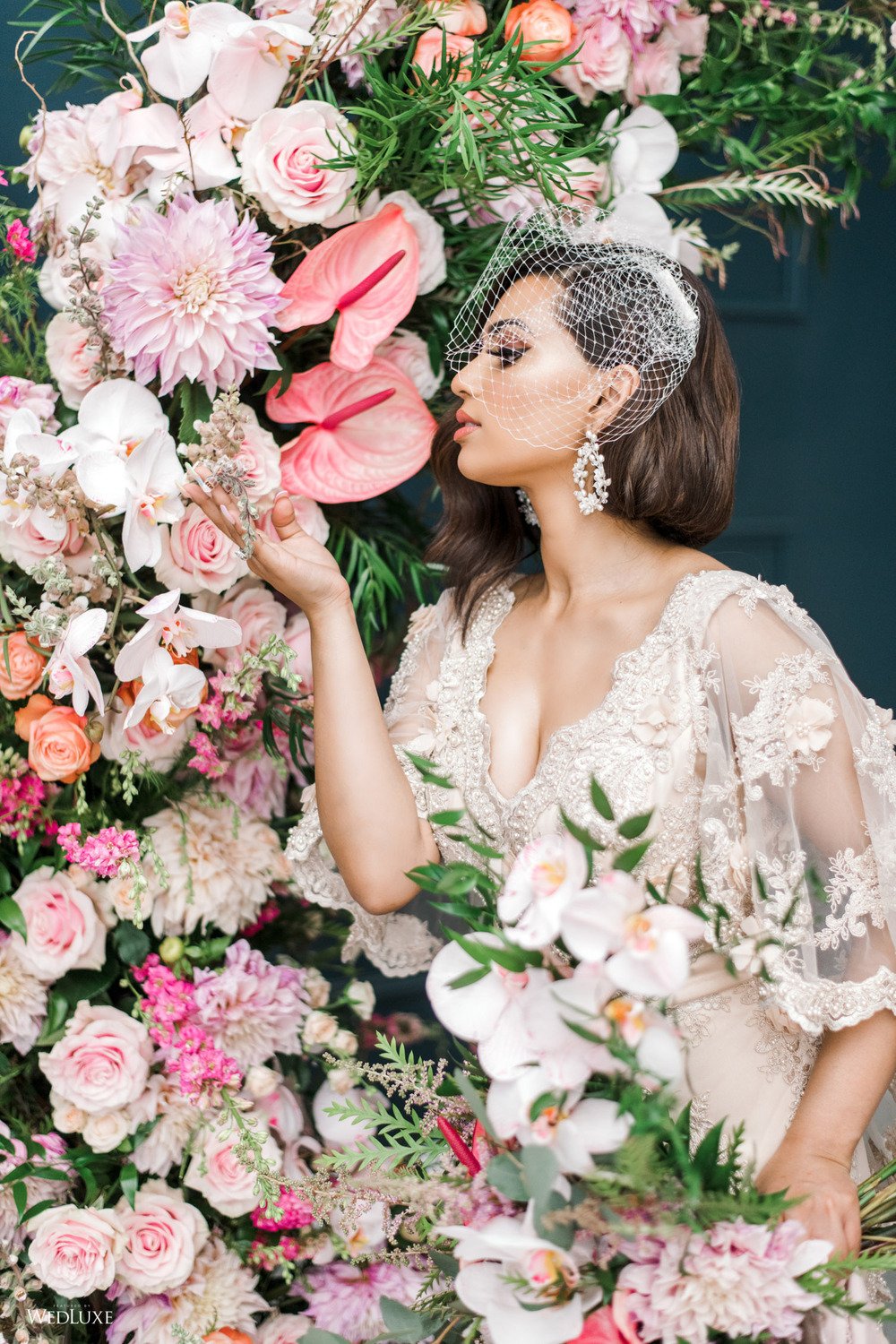 ivory birdcage wedding veil for modern brides