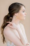 silver statement bridal hoop earrings with white pearls - blair nadeau bridal adornments - whitney heard photography