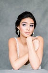 Statement Silver Rhinestone Blush Pearl Drop Earrings - Made in Toronto Ontario Canada - Blair Nadeau Bridal - Whitney  Heard Photography