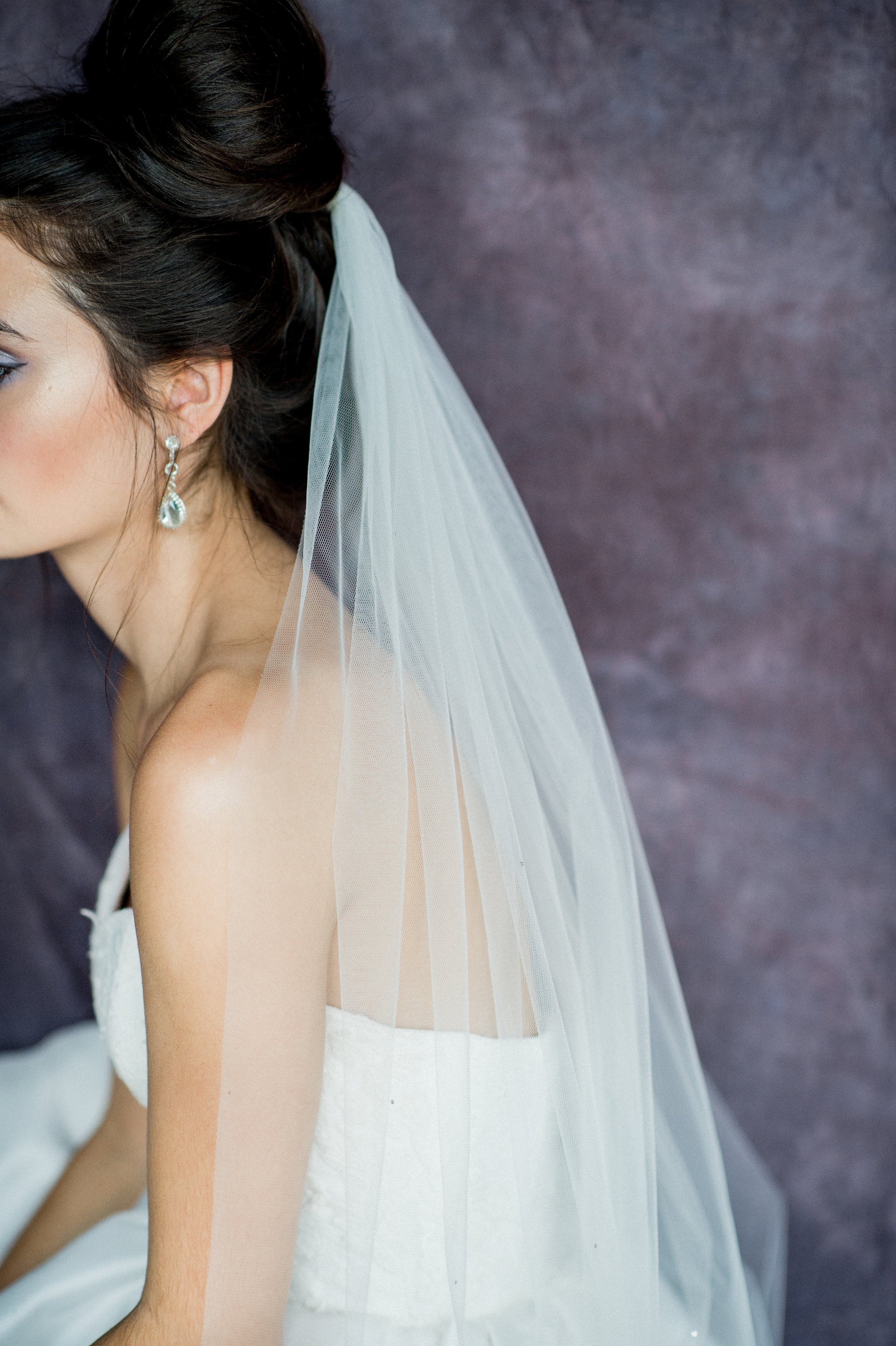 Scattered Swarovski Crystal Bridal Veil - Handmade in Toronto Canada - Blair Nadeau Bridal Adornments - Whitney Heard Photography