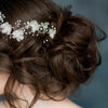 dainty bridal hair vine with silk flowers handmade in Toronto Canada
