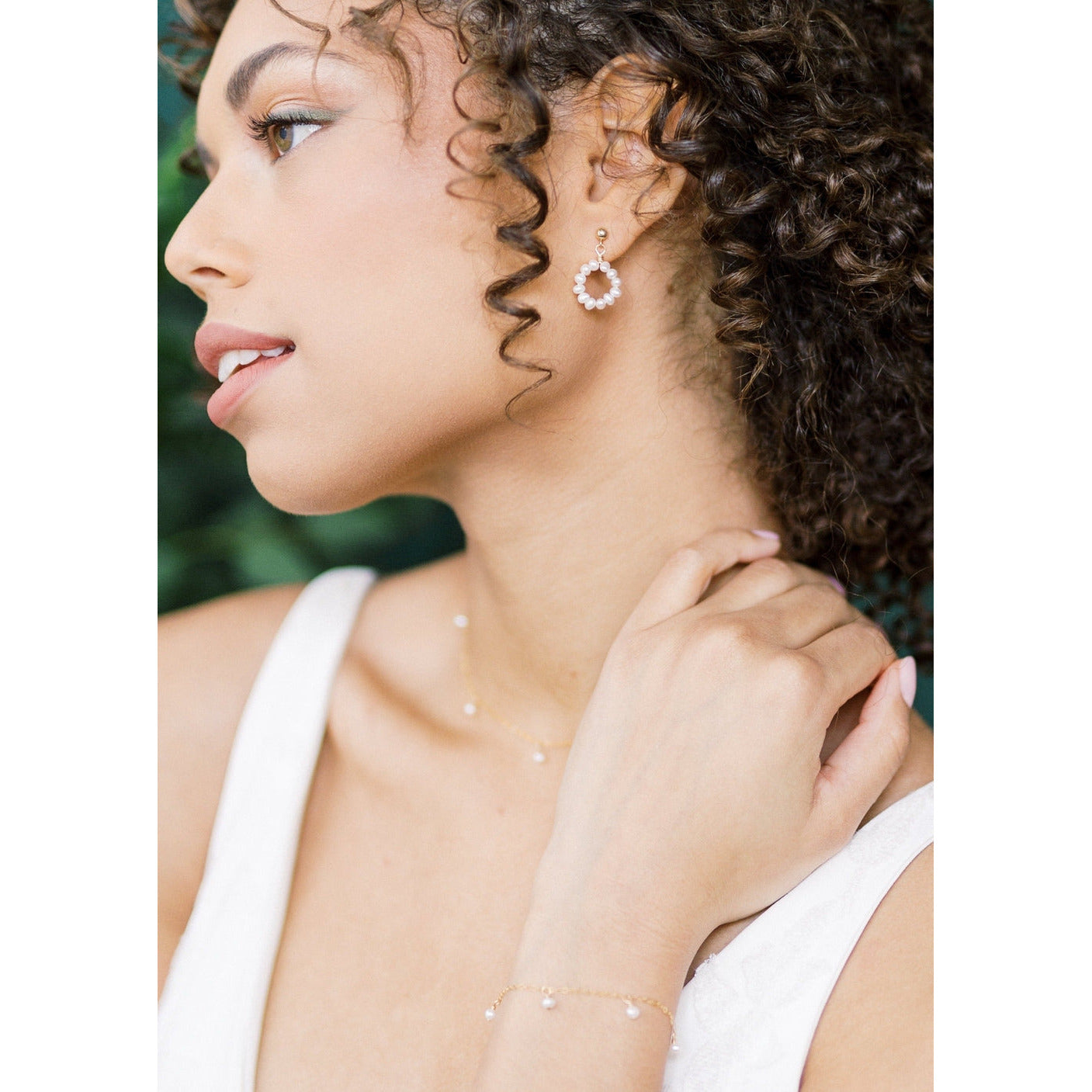 simple delicate sterling silver bridal jewellery for wedding