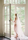 off white long cathedral double layer wedding veil 