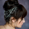 Draped bridal hair chain with crystal teardrops, handmade in toronto ontario canada by blair nadeau bridal adornments