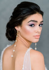 extra long beaded pearl earrings for weddings