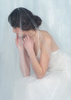 extra long wedding veil with blusher for modern brides in canada