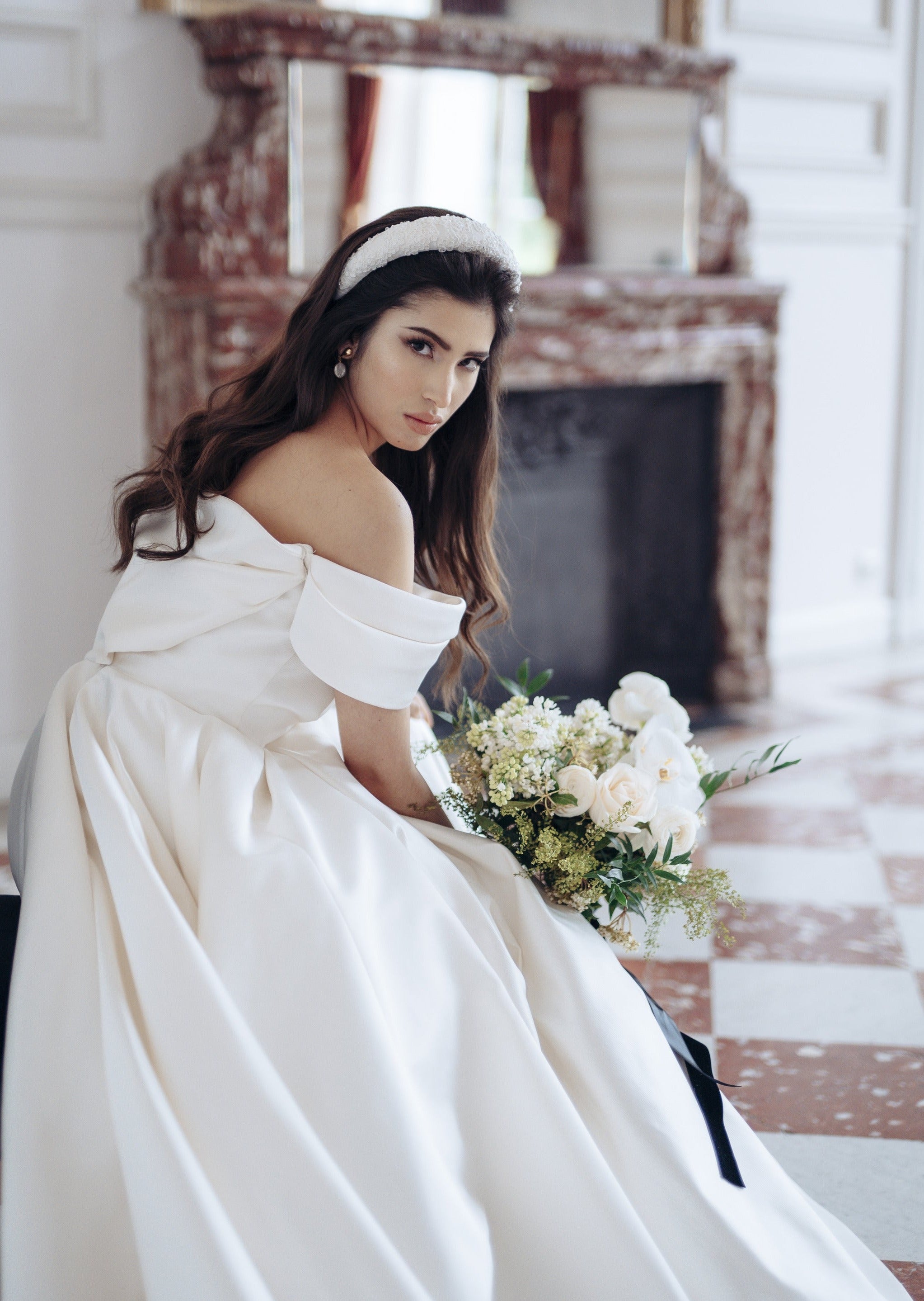 vintage 1960s inspired bridget bardot style headband for brides