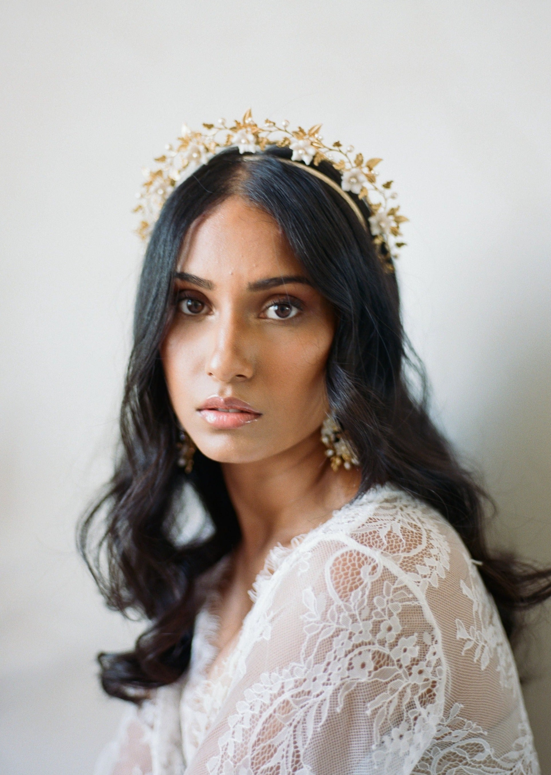 silver halo headpiece for weddings in canada