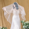 super sheer bridal drop veil with lightly gathered comb for weddings