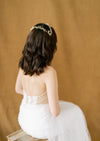 classic bridal juliet inspired headband with pearls