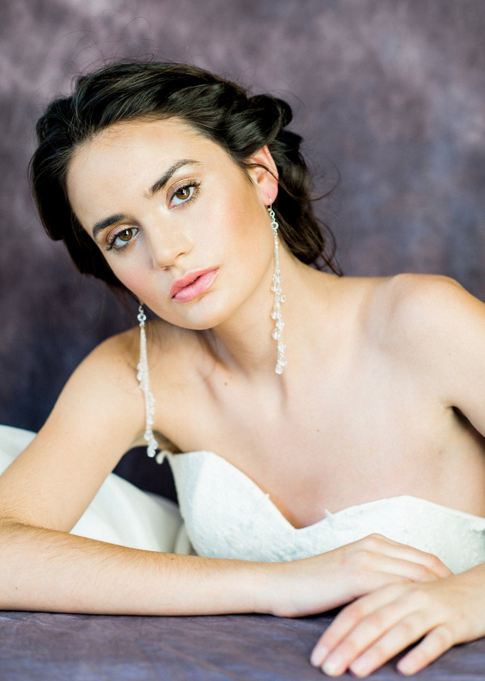 gold filled crystal dangle earrings for brides in canada