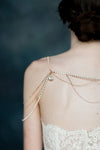 rhinestone crystal chain shoulder necklace available in silver, gold and rose gold finishes - handmade in Toronto Ontario Canada - Blair Nadeau Bridal Adornments