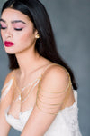 crystal draped shoulder necklace body jewelry for strapless wedding dress - available in silver, gold and rose gold - handmade in toronto ontario canada by Blair Nadeau Bridal Adornments
