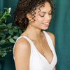 gold filled simple tiny crystal teardrop earrings for weddings. Handmade in Toronto Canada by Blair Nadeau Bridal Adornments