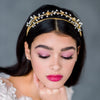 Delicate Freshwater Pearl Bridal Hair Vine Crown, available in silver, gold, rose gold or brass - made in Toronto Ontario Canada - Blair Nadeau Bridal -