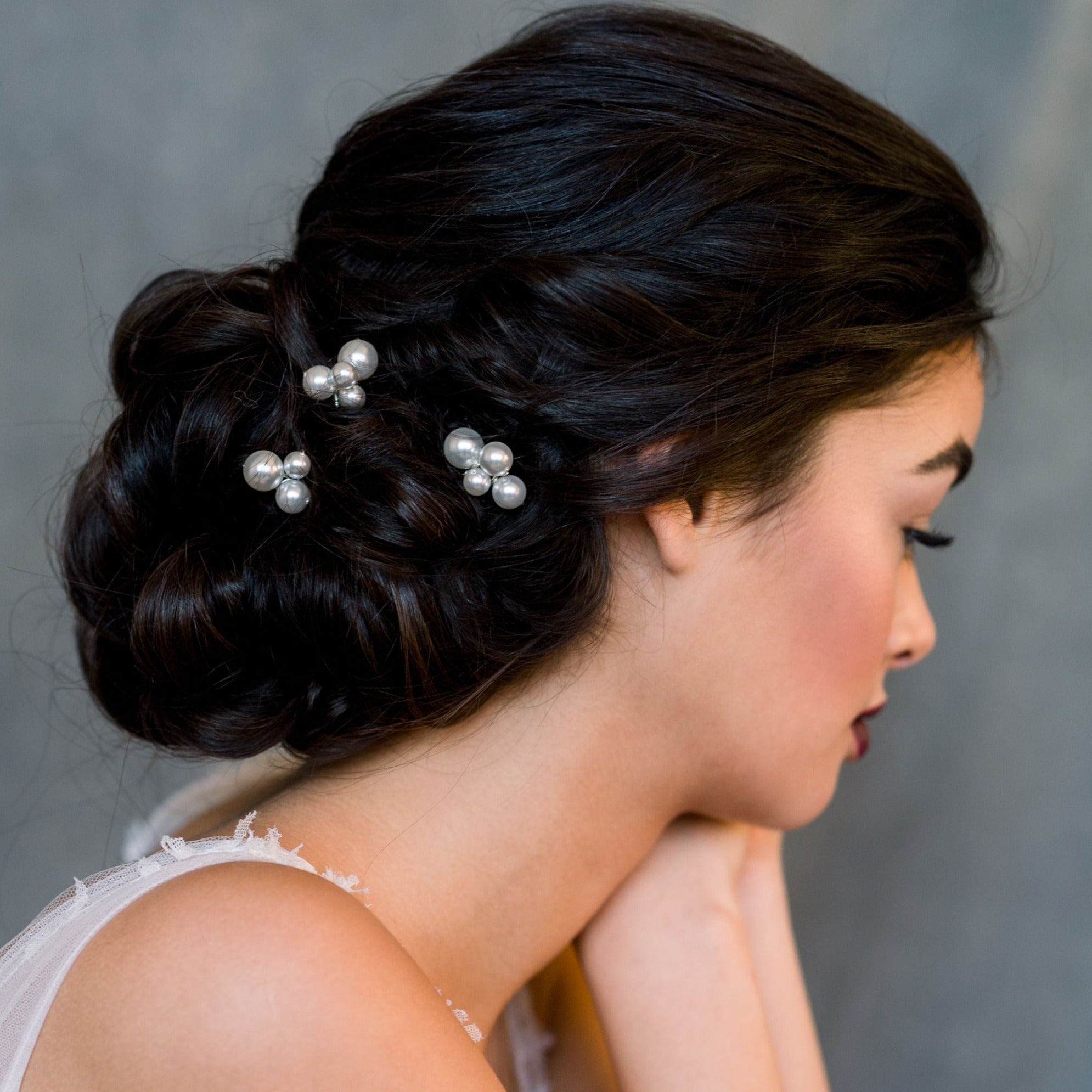  Large Oversized Pearls hand wired to metal hair pins. Available in silver, gold and rose gold finishes. - Made in Toronto Ontario Canada - Blair Nadeau Bridal -