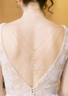 modern wedding necklace for low back bridal gown
