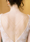 detachable rose gold crystal dress chains for v neck open back bridal gown