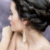 long Pearl Cluster Bridal Drop Earrings made in toronto canada by Blair nadeau bridal adornments