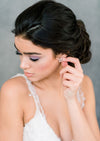 dainty simple rhinestone bridal earrings for weddings in canada