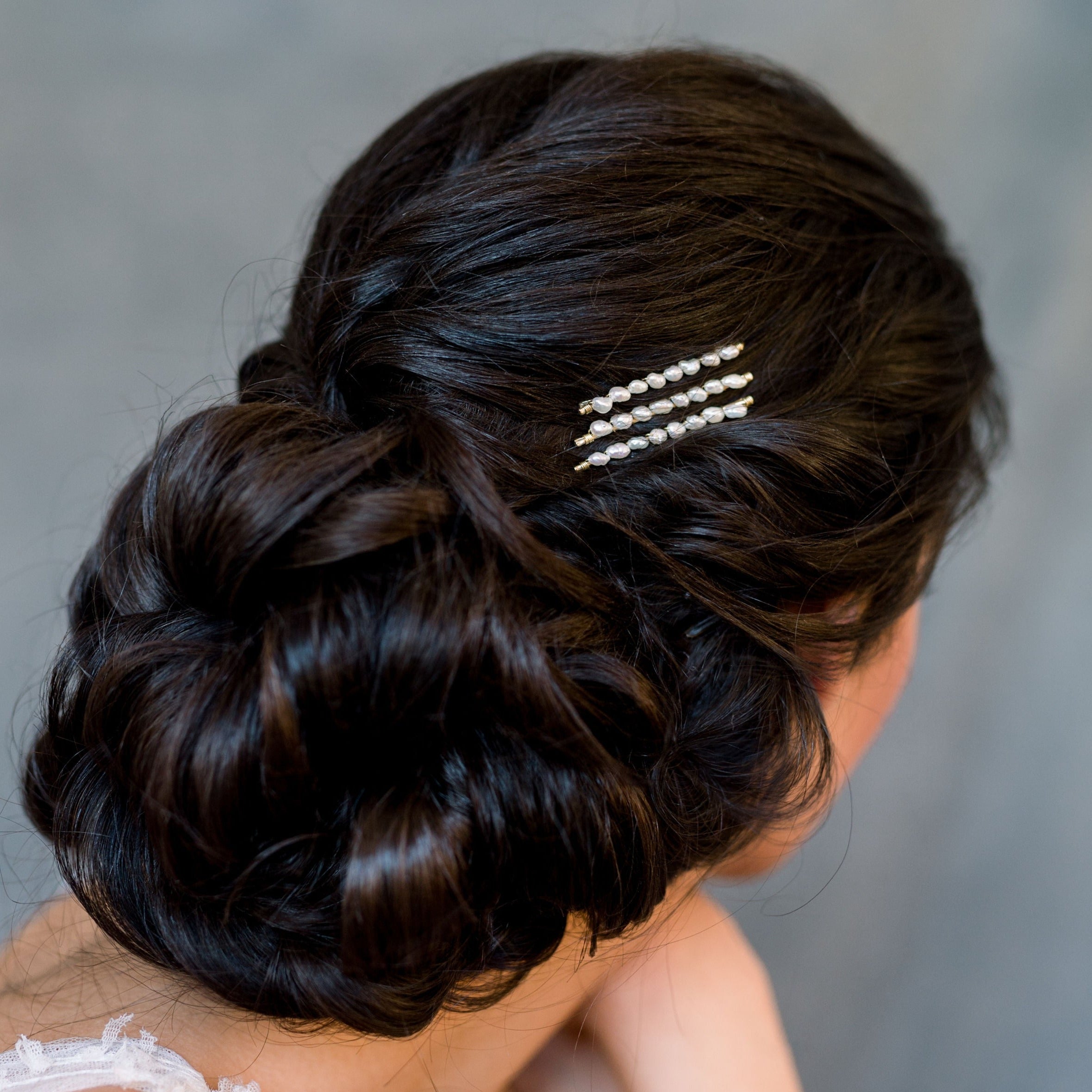Vintage Freshwater Pearl Bridal Bobby Pin Headpiece Set - Made in Toronto Ontario Canada - Blair Nadeau Bridal 