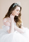 Silver Tall celestial inspired bridal crown with stars - handmade in canada by Blair Nadeau Bridal Adornments