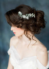Copper pearl and crystal bridal headpiece for weddings 