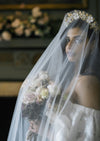bridal headband to wear with wedding drop veil
