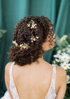 gold wedding hairpieces for brides with butterflies