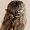 Gold pearl beaded bobby pins set of 3 - blair nadeau bridal adornments - toronto ontario canada - whitney heard photography