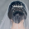 handbeaded pearl wedding veil with blusher 