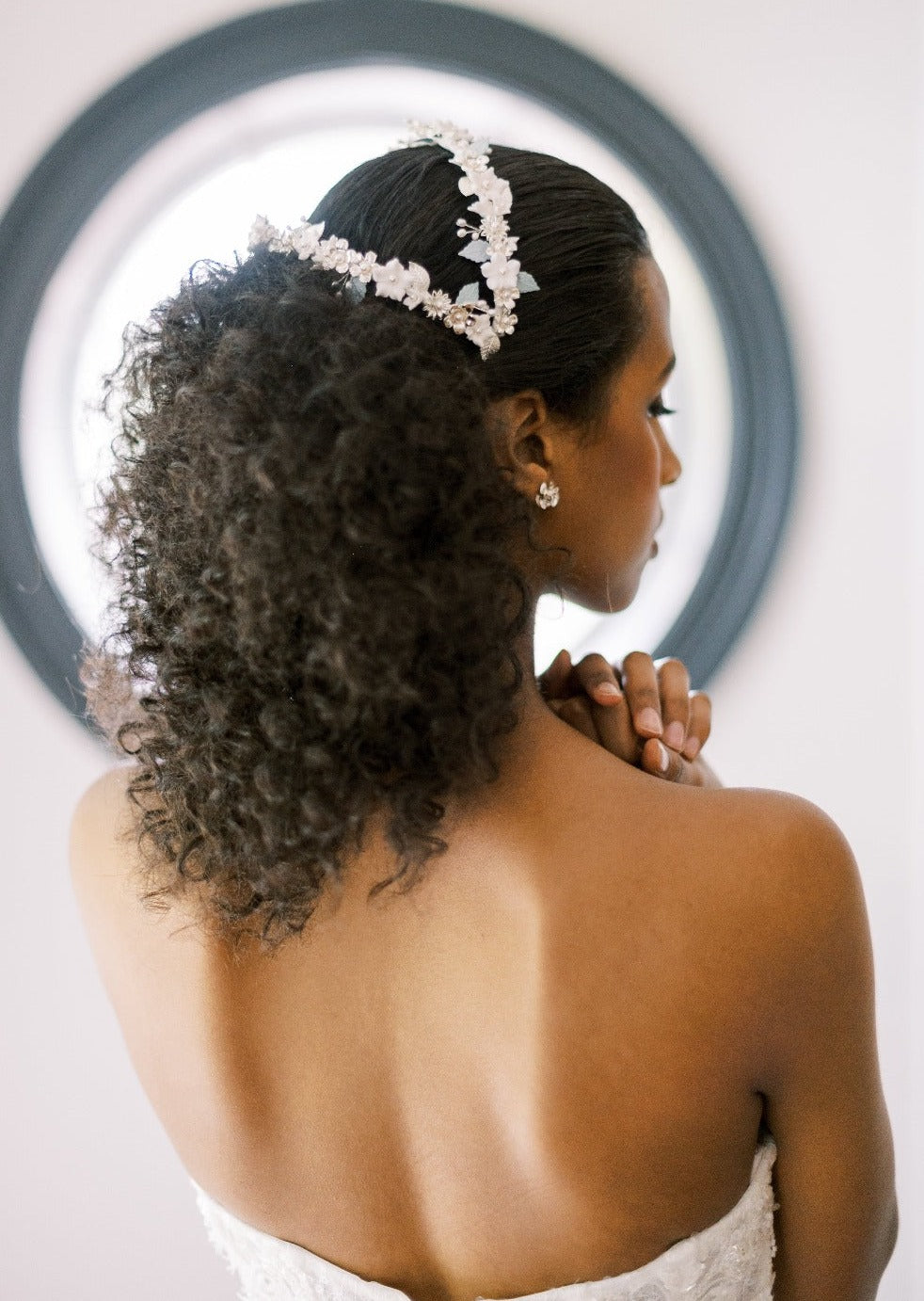 romantic bridal flower crown for weddings in canada