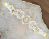 gold and ivory wedding necklace with lace, crystal and pearls for canadian brides