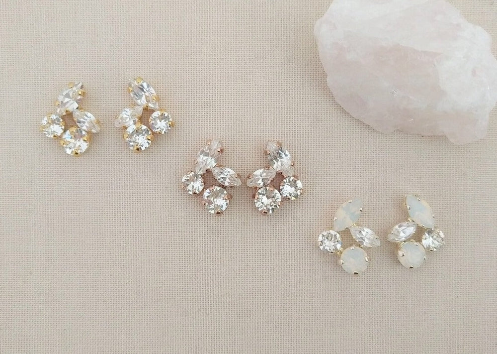SIMONE Rhinestone Stud Bridal Earrings