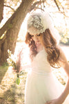 Ivory beaded lace bridal juliet cap wedding veil- Handmade in Toronto Canada - Blair Nadeau Bridal Adornments  Whitney Heard Photography