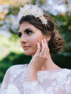 as seen in wedluxe, beautiful clay flower crown for brides