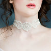 Ivory Lace Crystal Beaded Choker Bridal Necklace - available in silver, gold and rose gold finishes - Handmade in Toronto - Blair Nadeau Bridal Adornments - Whitney Heard Photography
