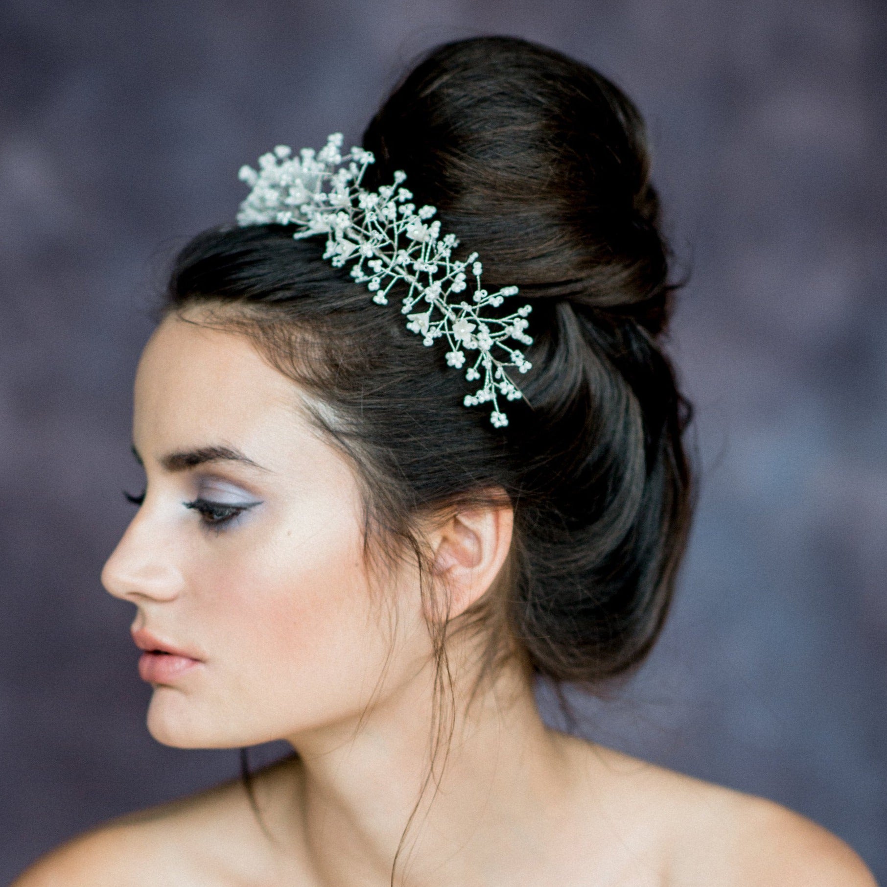 vory Babies Breath Bridal Crown - Handmade in Toronto Canada - Blair Nadeau Bridal Adornments
