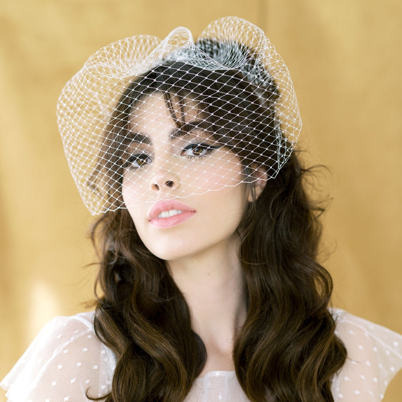 JOLENE Simple Birdcage Veil – Blair Nadeau Bridal Adornments
