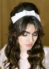 simple pearl hairbow headband for weddings